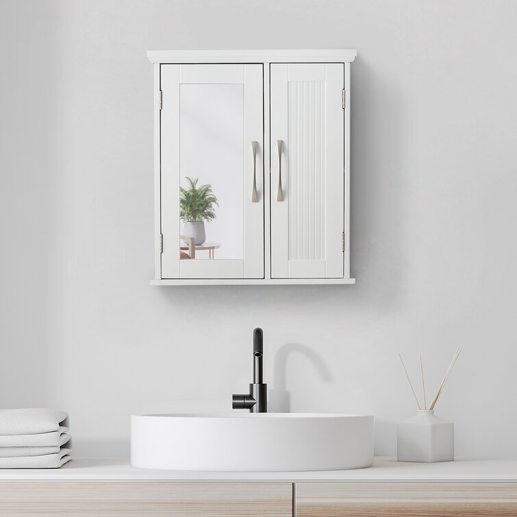 Wayfair bathroom online cabinets mirror